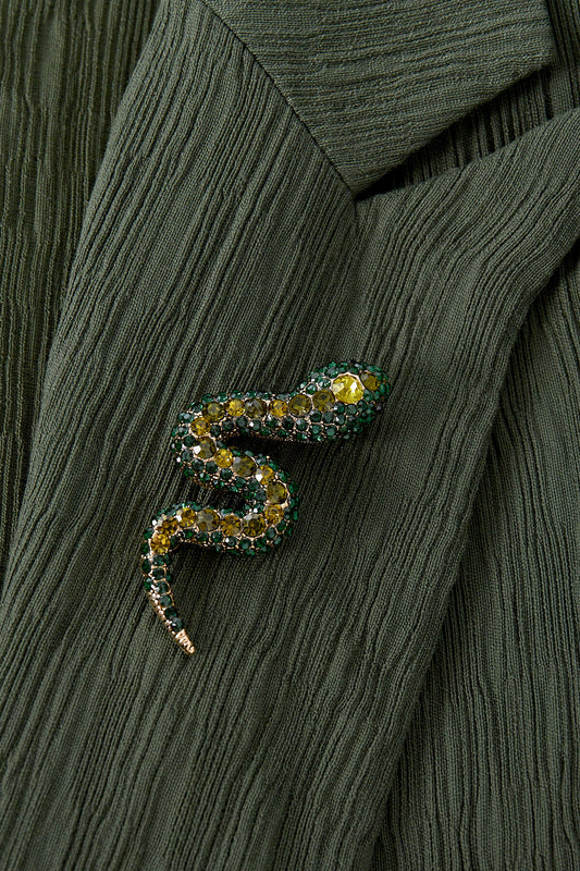 Elegant Alloy Brooch in Green and Blue