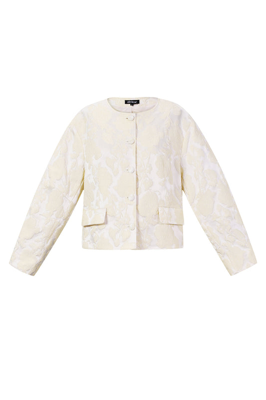 Elegant Floral Woven Jacket for Fall/Winter