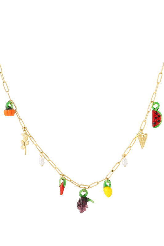 14K Gold Plated Fruit Pendant Necklace for Spring/Summer