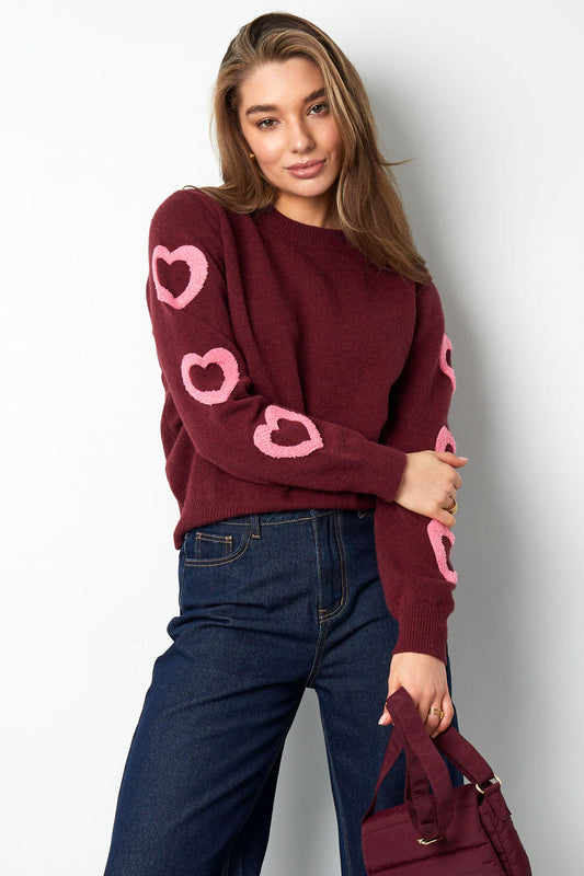 Cozy Knit Sweater for Fall Winter, Pink & Red Options