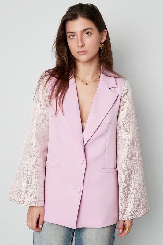 Elegant Ladies' Suit Set in Pink, Purple & Cream