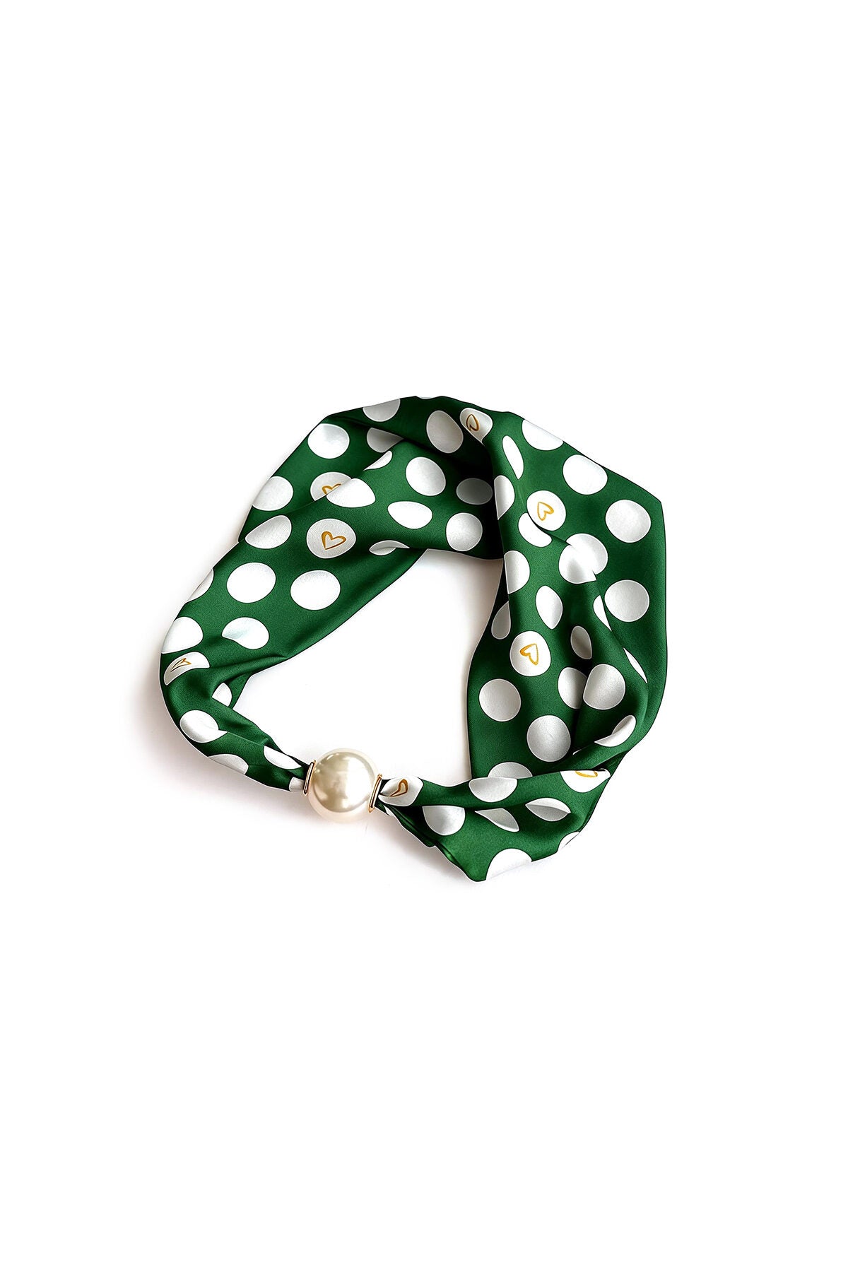 Elegant Green Polka Dot Summer Scarf for Women