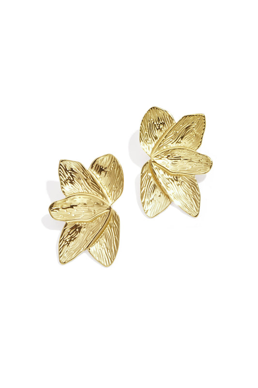 Elegant Gold Leaf Stud Earrings for Everyday Wear