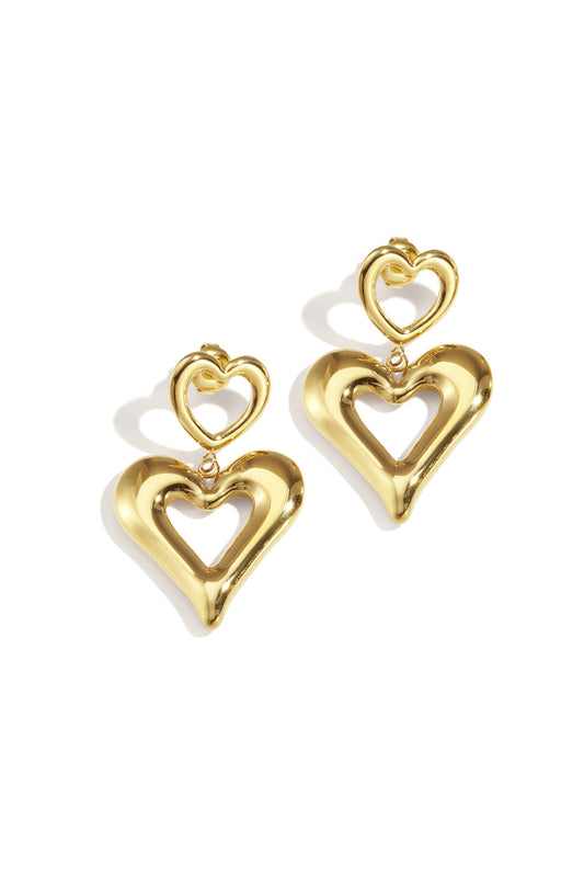 Elegant Heart-Shaped Drop Earrings for Everyday Glamour