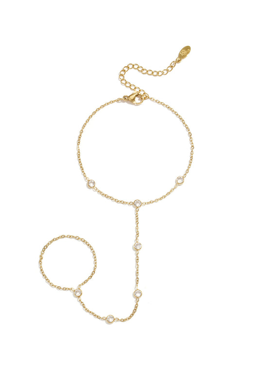 Elegant Rhinestone Hand Chain - All Fit, Daily Wear