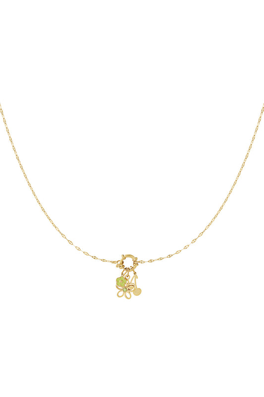 Elegant 14K Gold Plated Flower Pendant Necklace