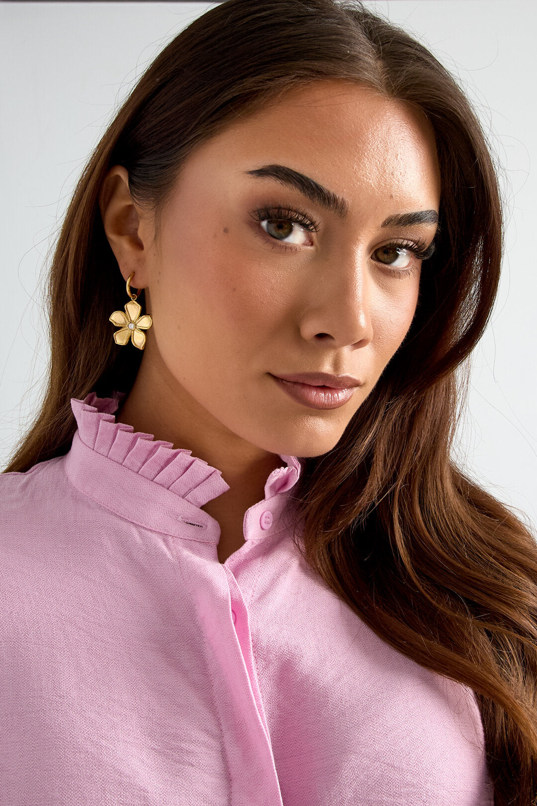 Stainless Steel Drop Earrings Flower Simple Daily Simple Series Women's jewelry