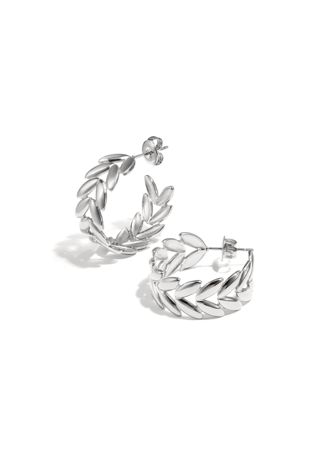 Elegant Leaf Hoop Earrings for Everyday Wear