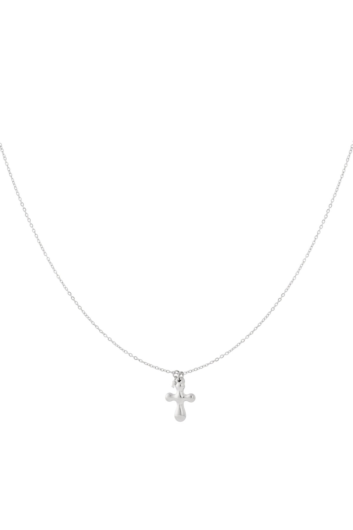 Elegant Cross Pendant Necklace in Silver and Gold