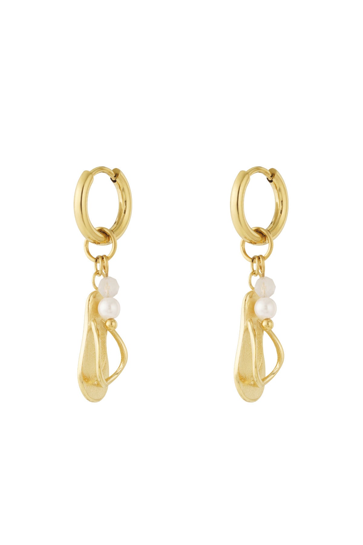 Elegant Blue & White 14K Gold Plated Drop Earrings