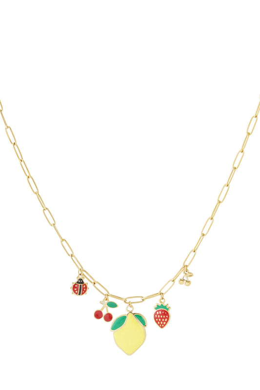 14K Gold Plated Fruit Pendant Necklace for Spring/Summer