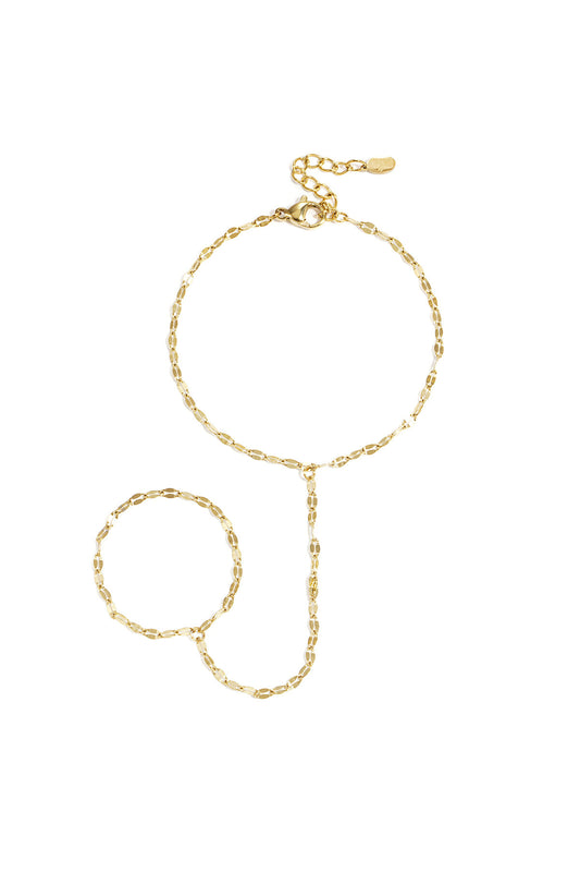 Elegant Silver & Gold Hand Chain for Everyday Wear