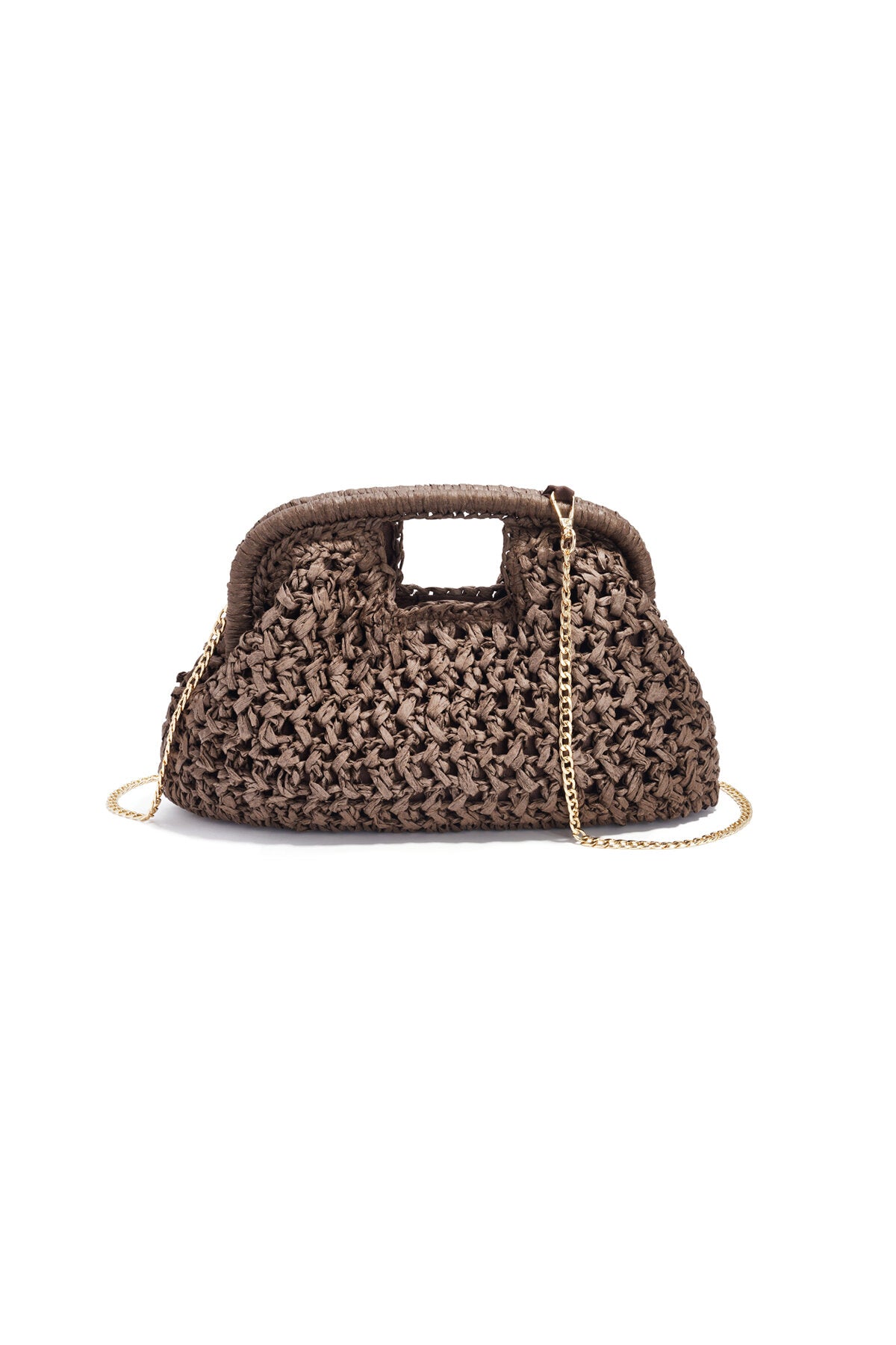 Stylish Woven Beach Bag for Women - Black & Dark Brown