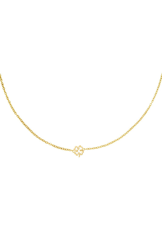 Ketting open klaver Goud kleur Stainless Steel