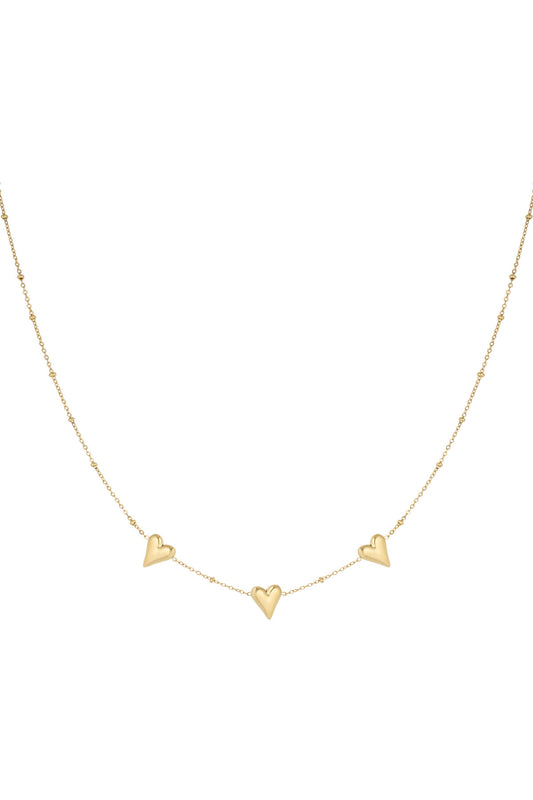 Elegant Stainless Steel Heart Necklace, Silver & Gold