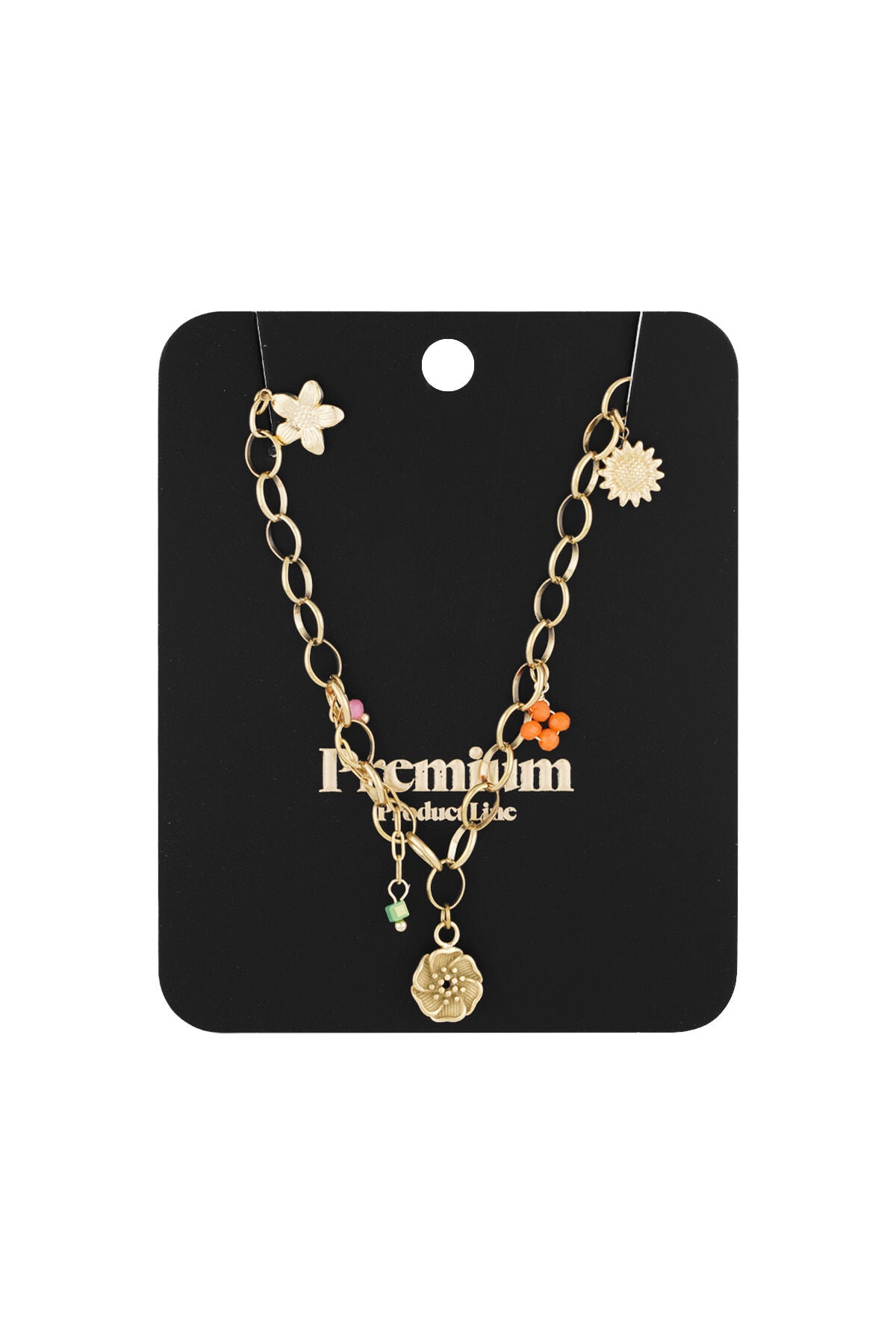 Elegant Gold Color Flower Pendant Necklace for Daily Wear