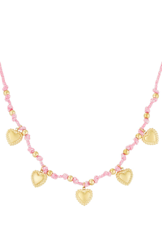 Elegant Fuchsia & Light Blue Braided Necklace for Spring