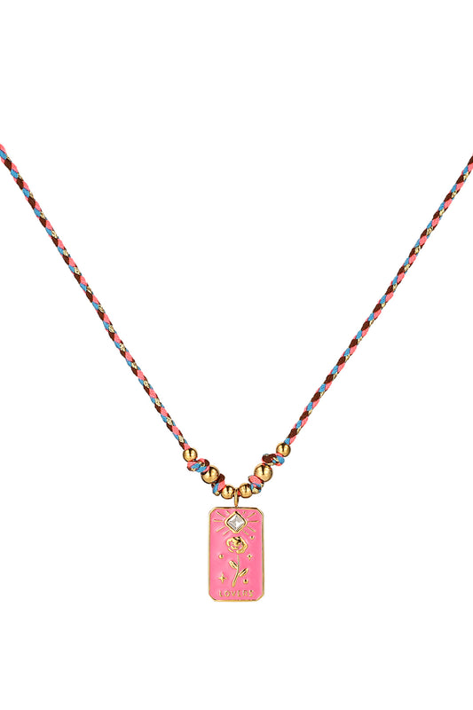 Fuchsia Braided Necklace for Women - Spring/Summer Casual Wear