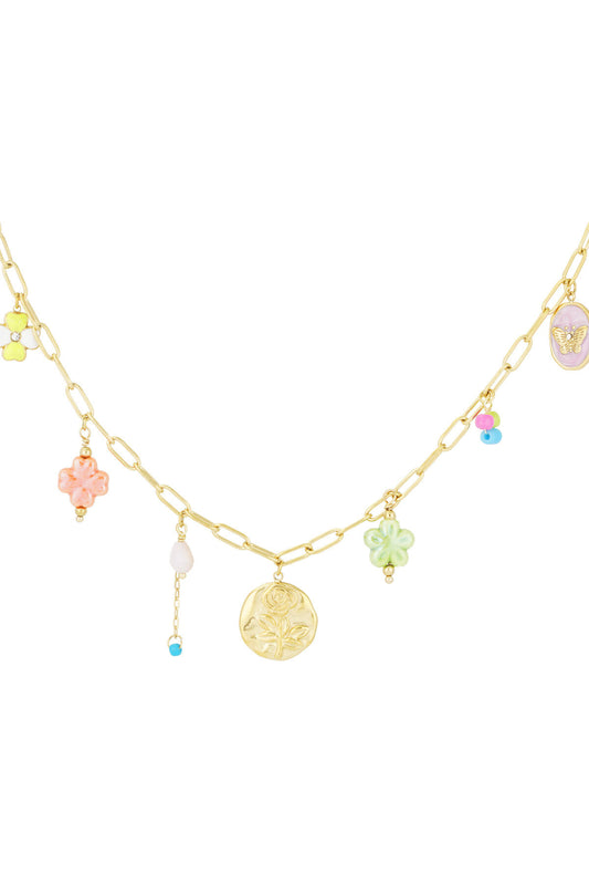 Elegant Gold Plated Flower Pendant Necklace