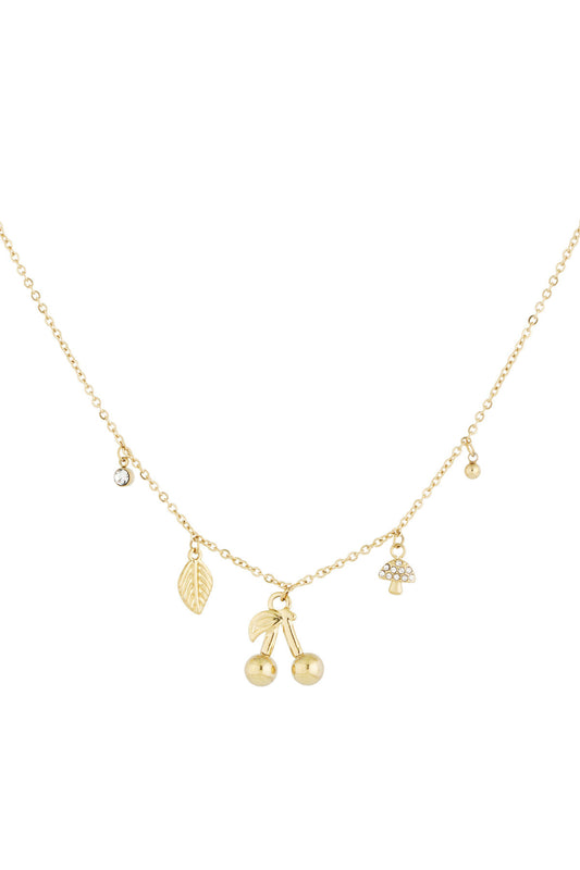 Charming Gold Color Cherry Pendant Necklace