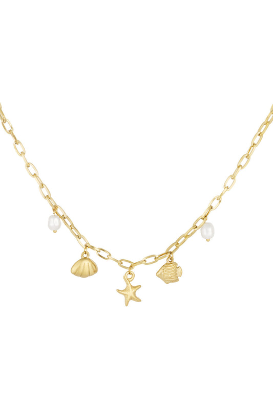 Elegant Oceanic Style Pendant Necklace - Silver & Gold