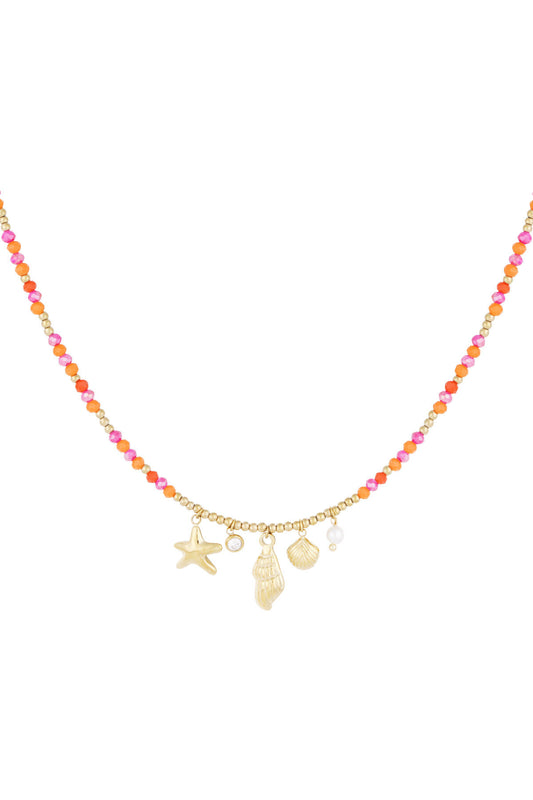 Elegant Gold Colored Beaded Necklace for Everyday Wear