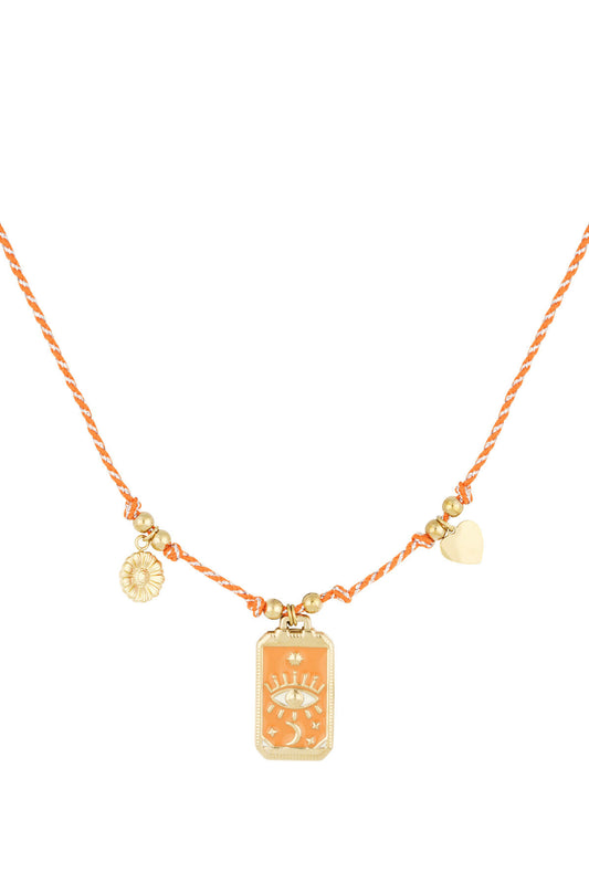 Stylish Orange Braided Necklace for Spring/Summer