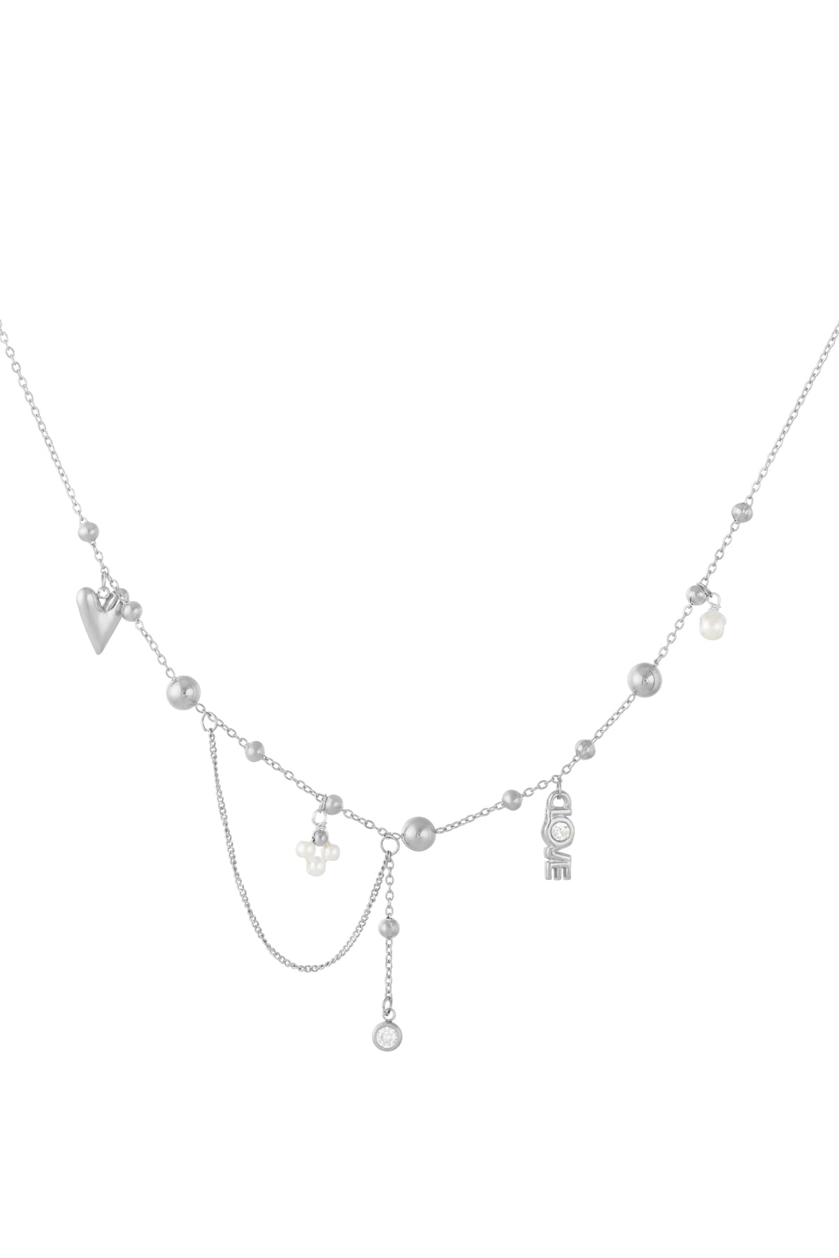 Elegant Irregular Shaped Pendant Necklace - Silver & Gold