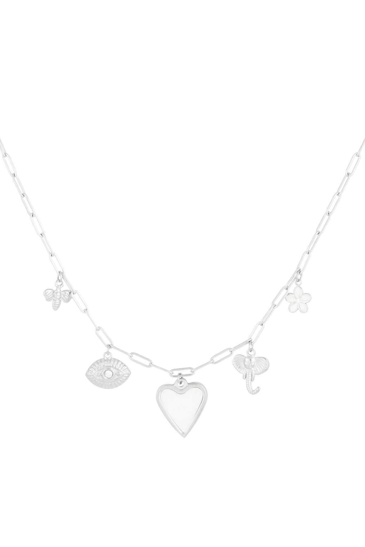 Elegant Heart Pendant Necklace in Silver & Gold