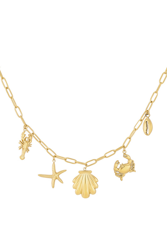 Elegant 14K Gold Plated Oceanic Pendant Necklace