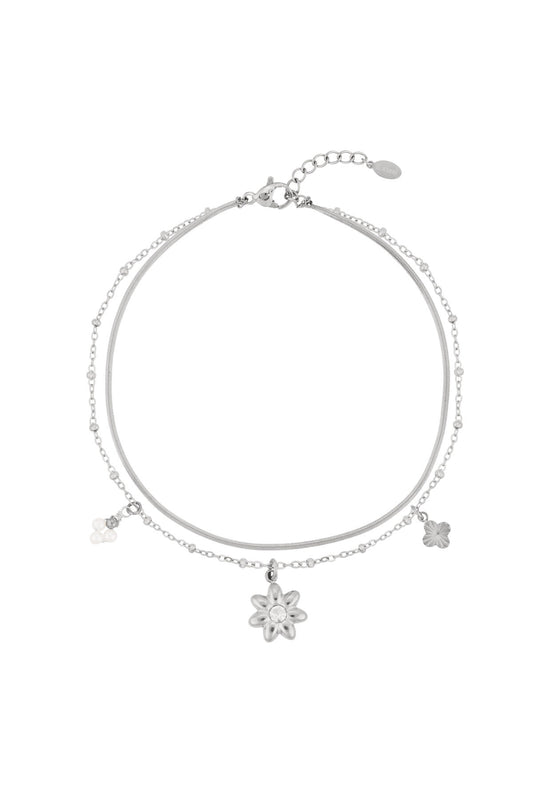 Elegant 14K Gold Plated Flower Ankle Bracelet for Summer