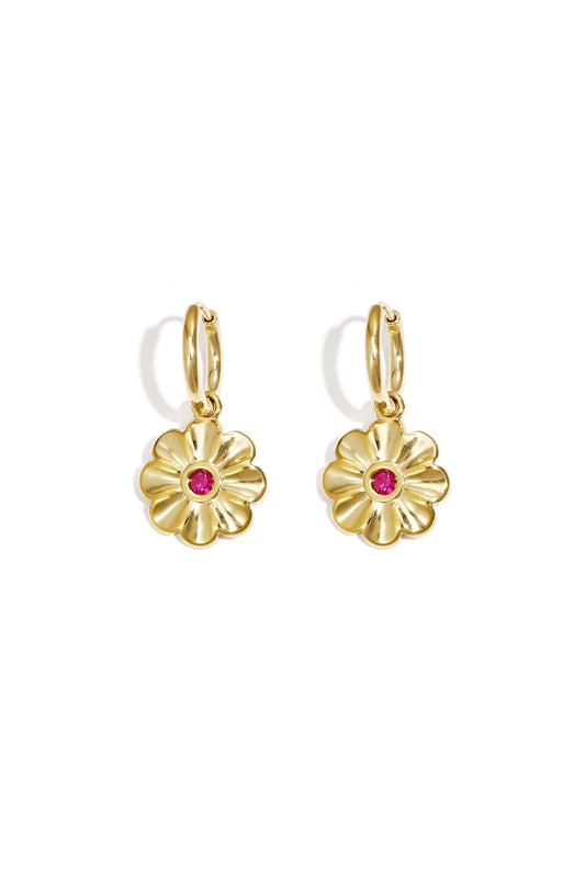 Elegant Flower Drop Earrings in Silver and Gold