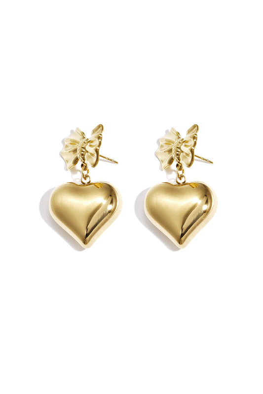 Elegant Heart & Bow Knot Drop Earrings for Women