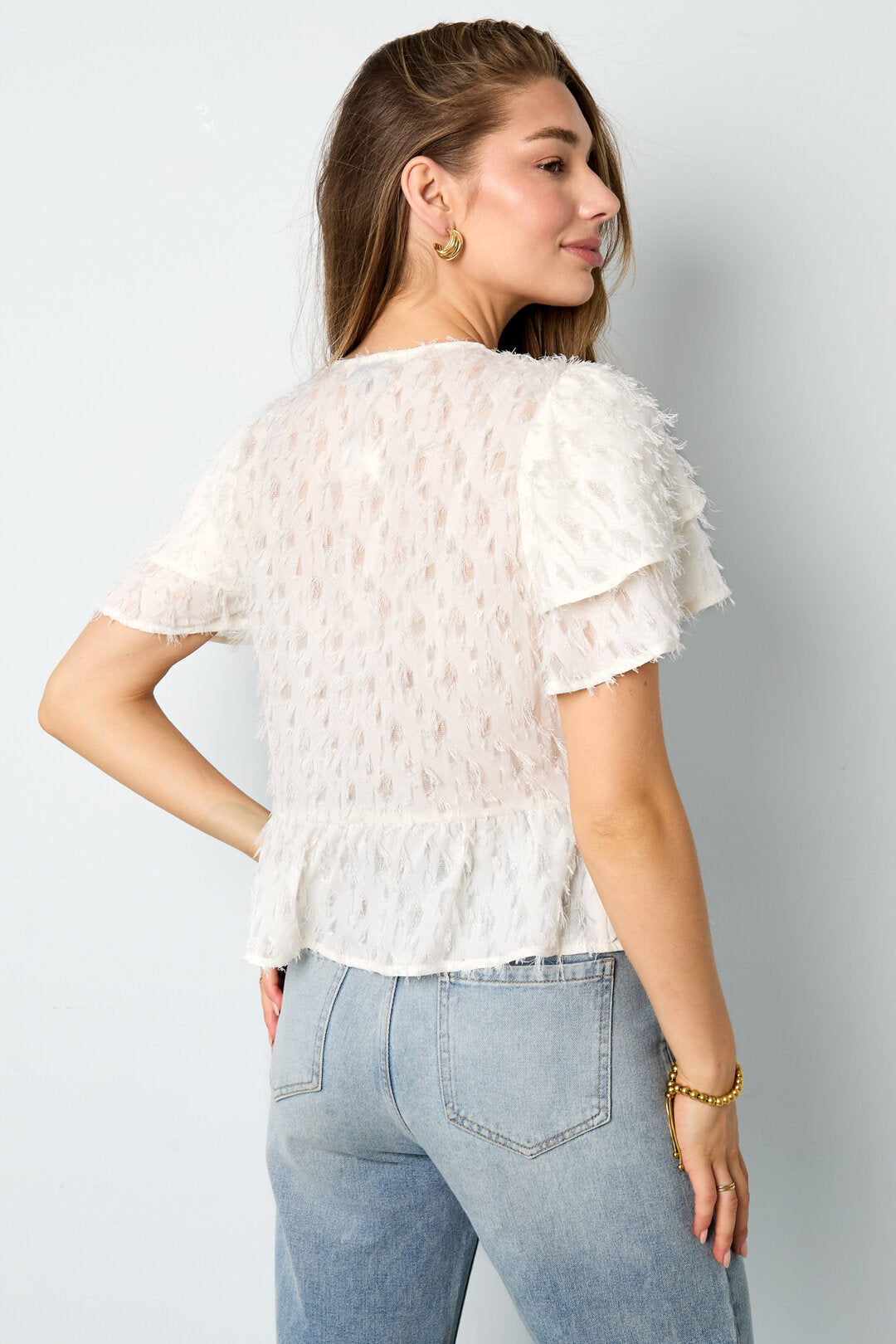 Elegant Tie-Up Short Sleeve Top for Spring/Summer