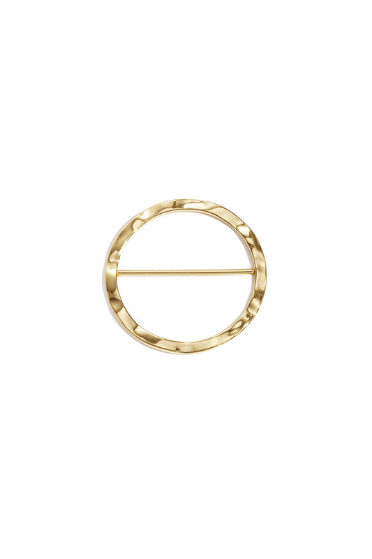 Elegant Gold Circle Silk Scarf Clip - All Fit, Casual Style