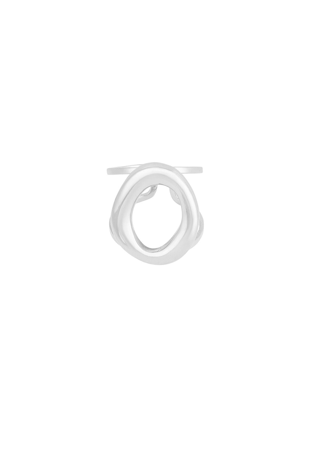 Stylish Statement Ring in Silver & Gold