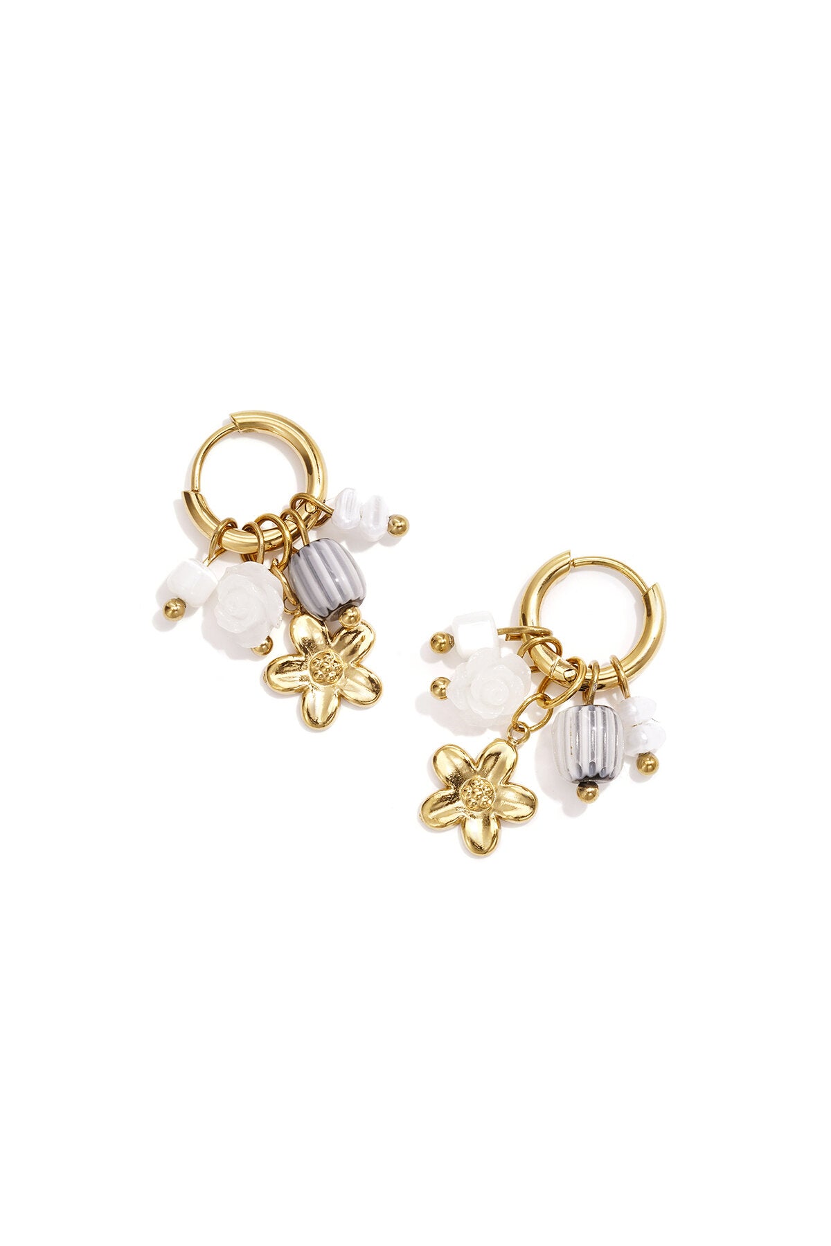 Elegant Pink & White Beads Earrings for Spring/Summer