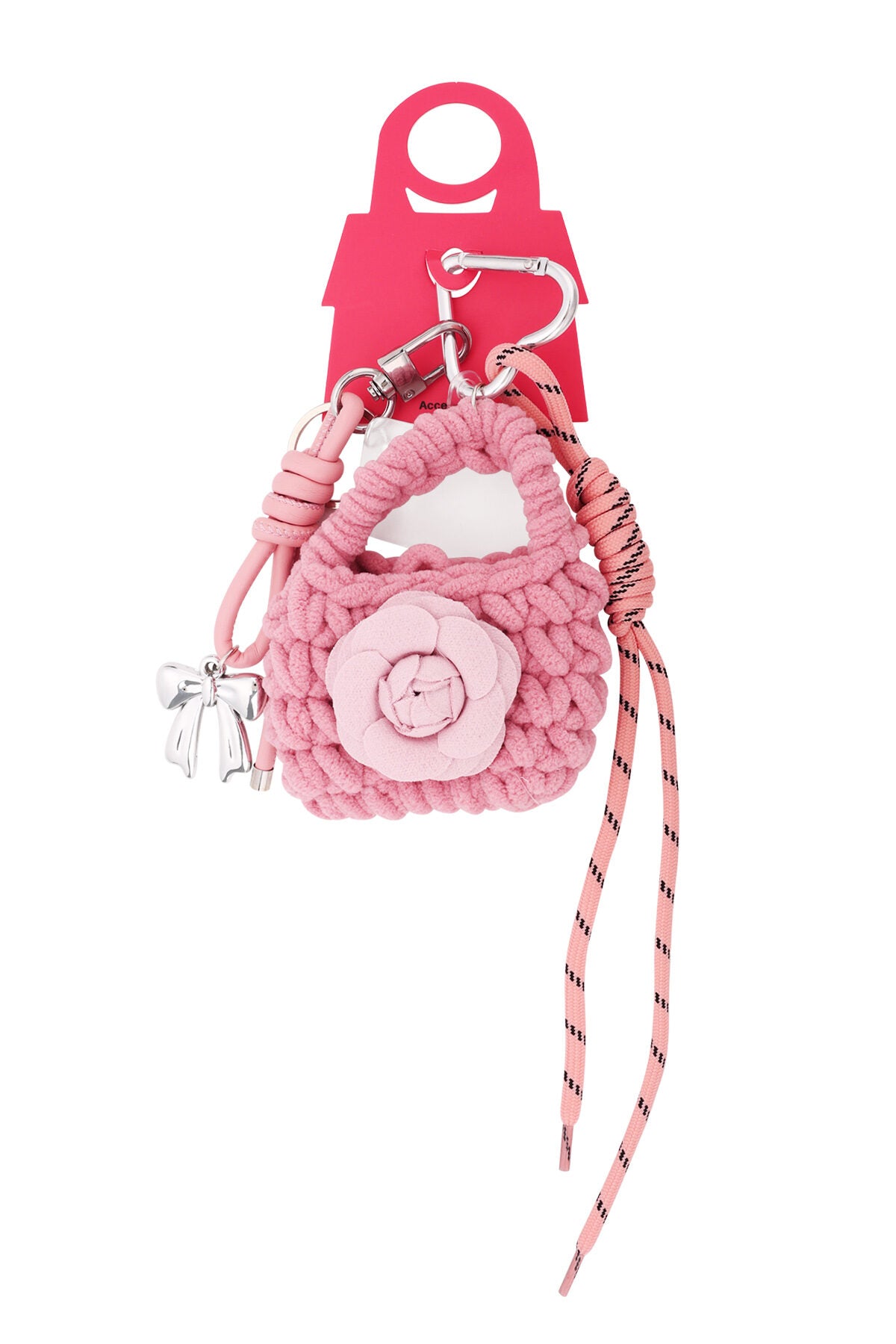 Charming Pink Alloy Bag Charm for Trendy Accessories