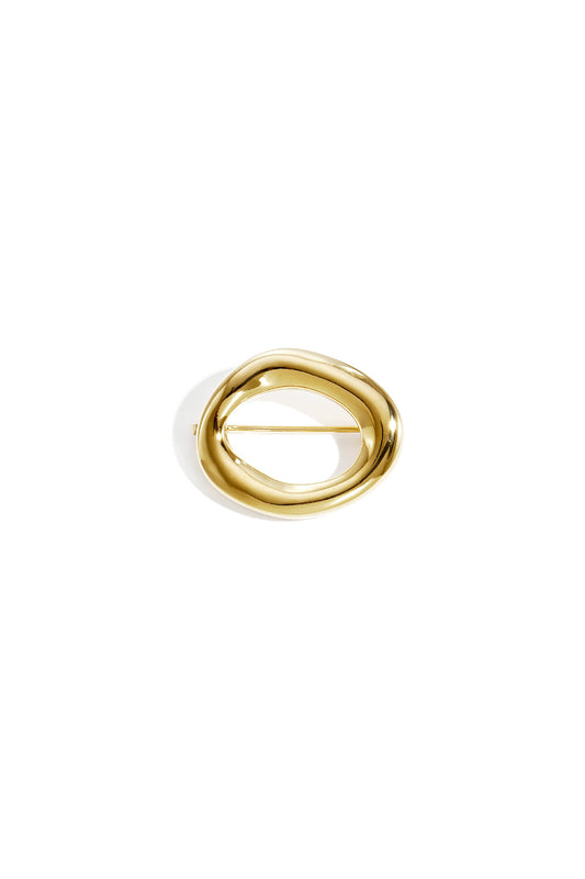 Elegant Gold Color Circle Brooch for Daily Wear