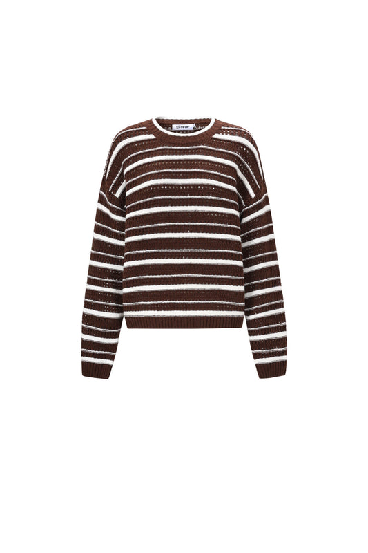Chic Striped Knit Sweater for Cozy Fall Vibes