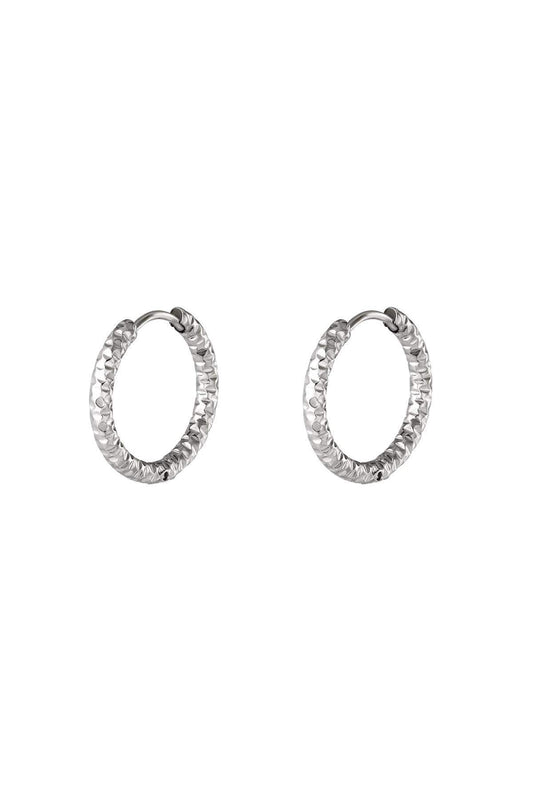 Stylish Stainless Steel Hoop Earrings - Silver & Gold