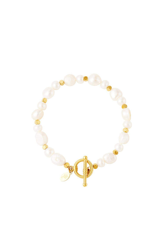 Elegant Stainless Steel Beaded Bracelets in Silver & Gold