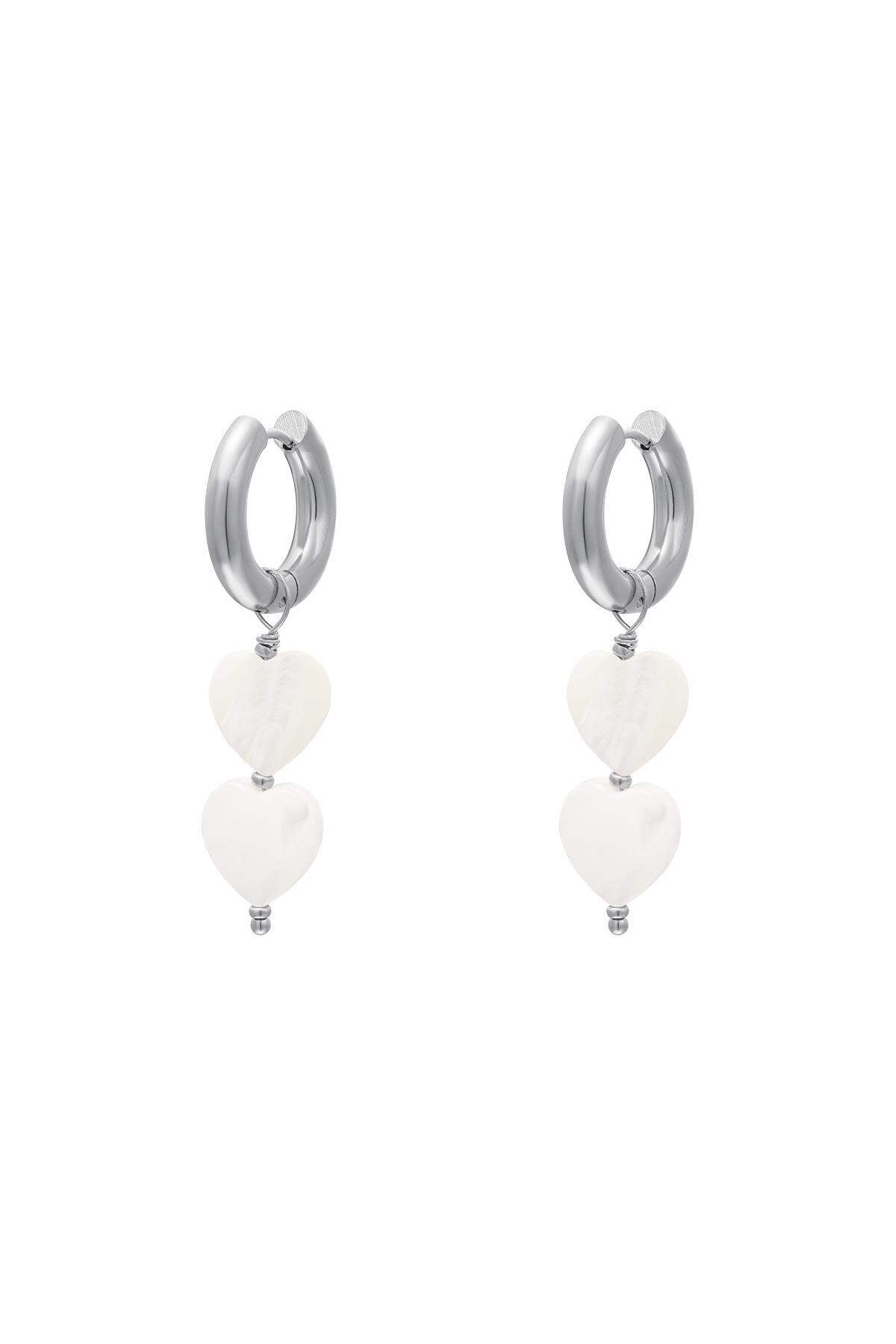 Elegant Silver & White Gold Shell Beads Earrings