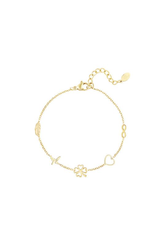 Elegant Stainless Steel Charm Bracelets in Silver & Gold