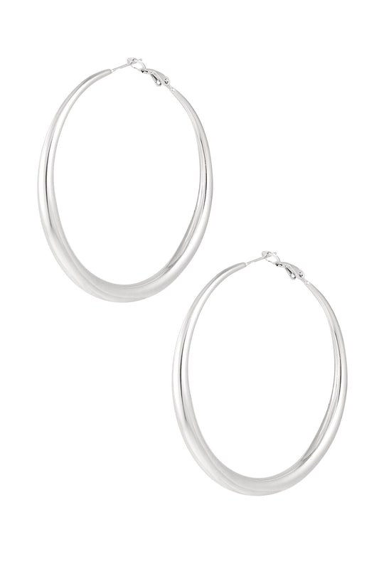 Elegant Stainless Steel Hoop Earrings - Silver & Gold
