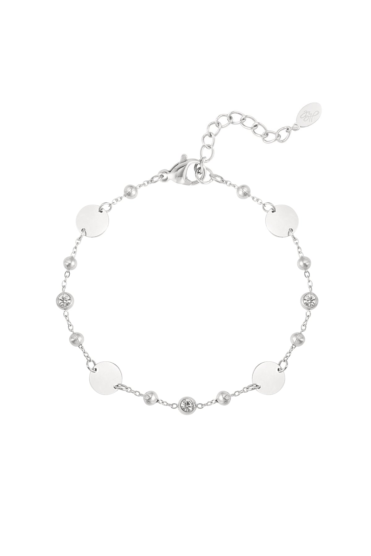 armband ronde party met steentjes