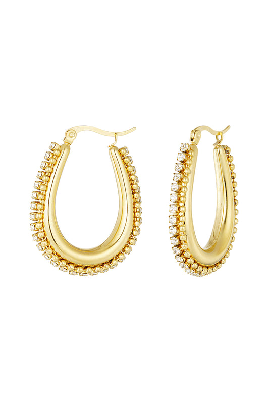 Stylish Statement Hoop Earrings in Silver and Gold