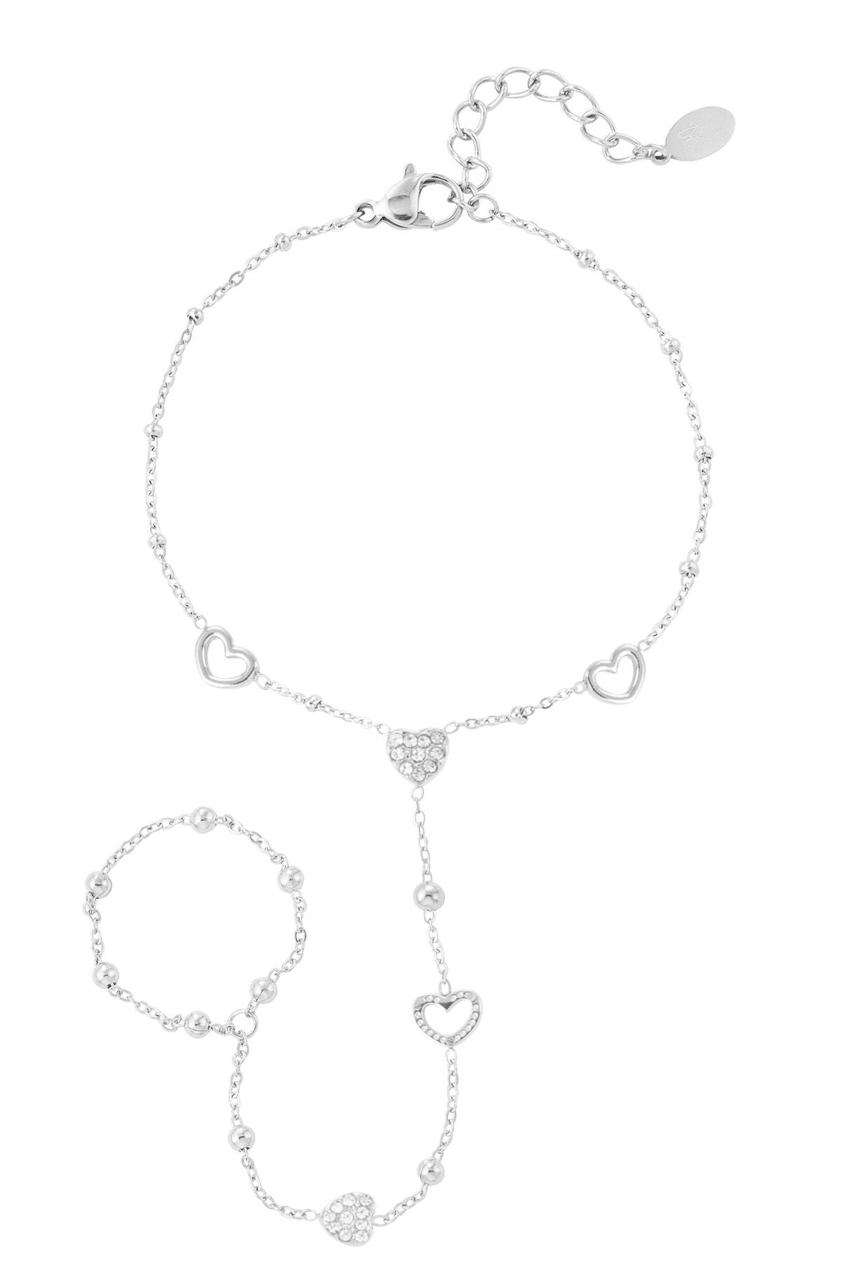 Elegant Hand Chain in Silver & Gold