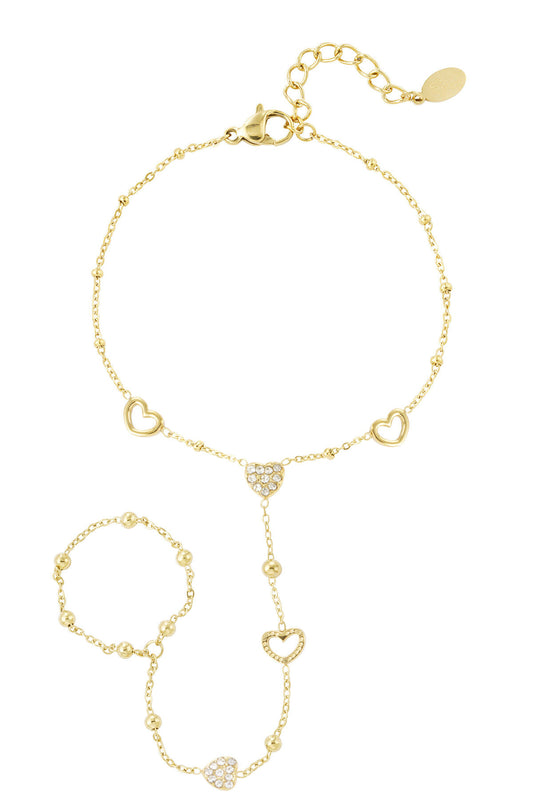 Elegant Hand Chain in Silver & Gold