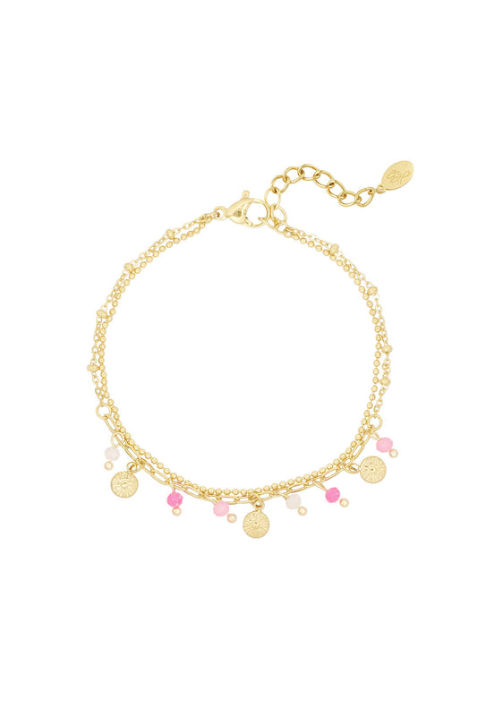 Stylish Stainless Steel Charm Bracelets in Pink, Blue, Orange